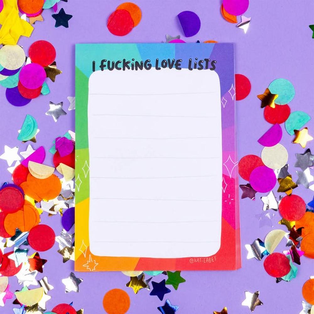 Katie Abey Design - I F***ing Love Lists Pad Planner - Multicolours